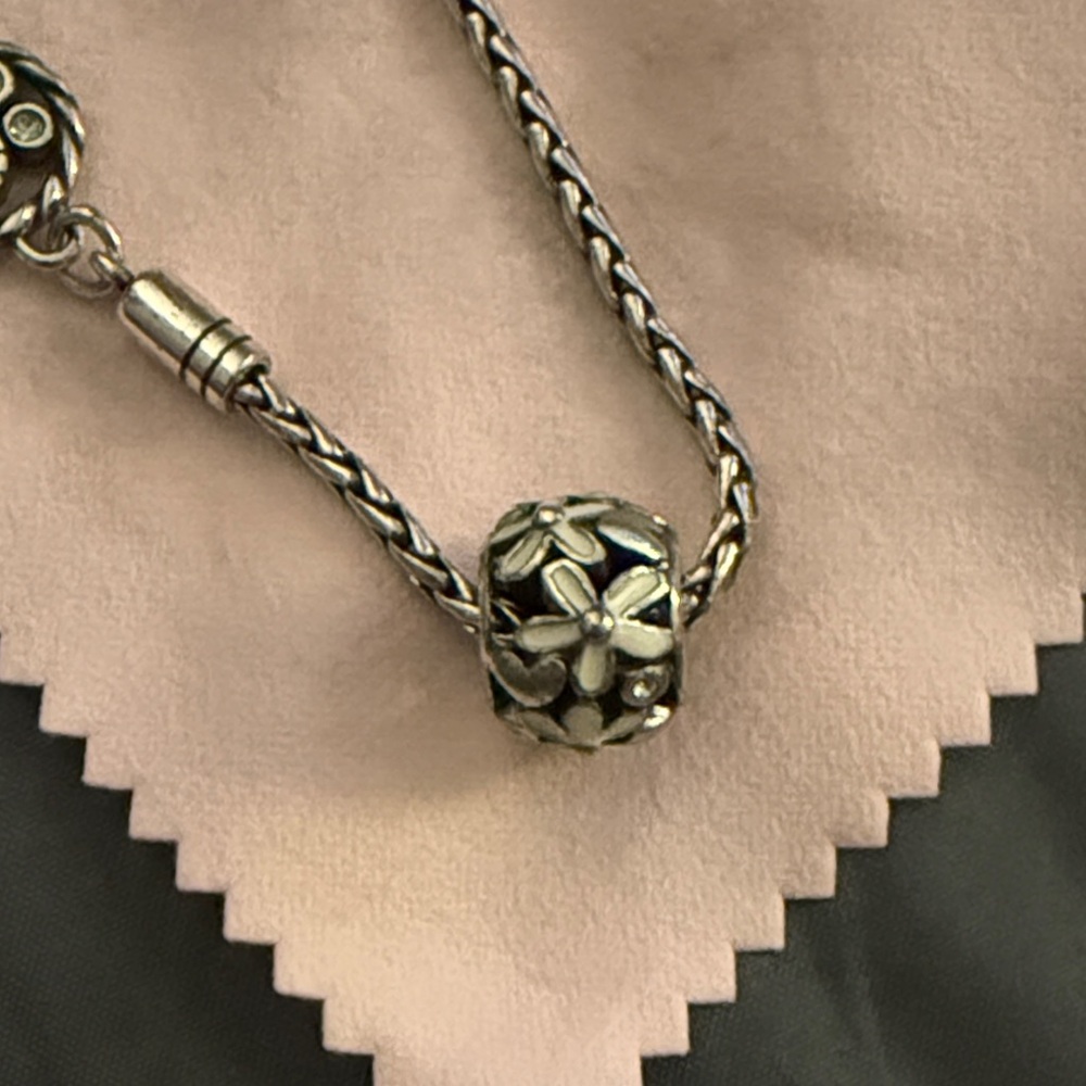 Brighton Large Flower Spacer Bead with cz’s and little hearts